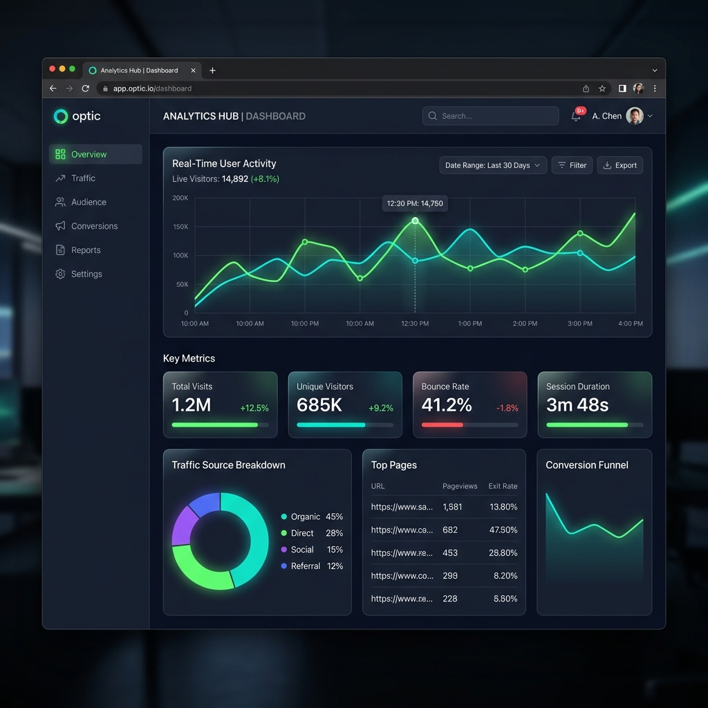 SaaS Web Analytics Dashboard Interface